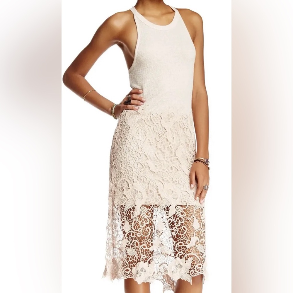 Free People Lace Tank Dress Cream Small